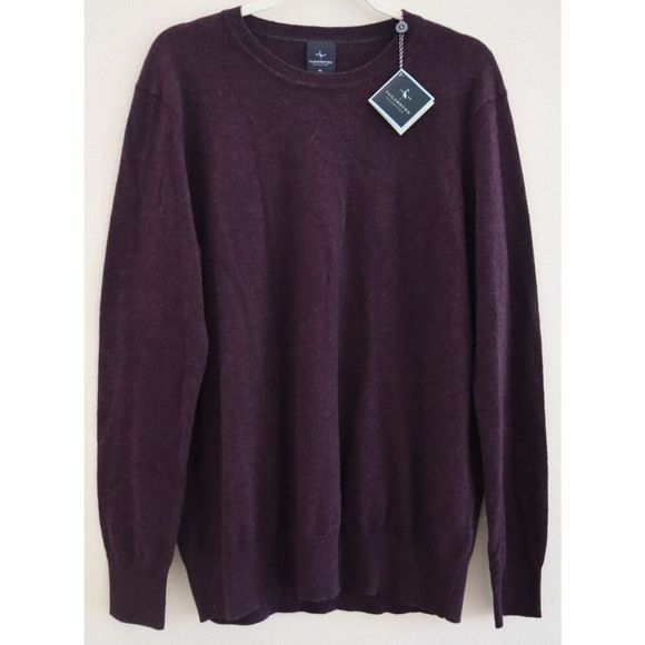 Tailorbyrd M220S2401 Men's Sz XL Purple Merino Wool Crew Neck Sweater - Picture 1 of 6